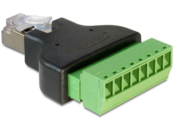 Delock - Nettverksadapter - 8-pins terminalblokk (hunn) til RJ-45 (hann)
