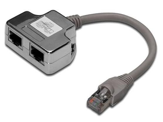 DIGITUS - Nätverksdelare - RJ-45 (hane) till RJ-45 (hona) - 19 cm - skärmad - CAT 5e