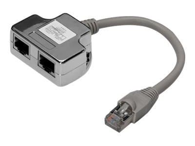 DIGITUS - Nätverksdelare - RJ-45 (hane) till RJ-45 (hona) - 19 cm - skärmad - CAT 5e