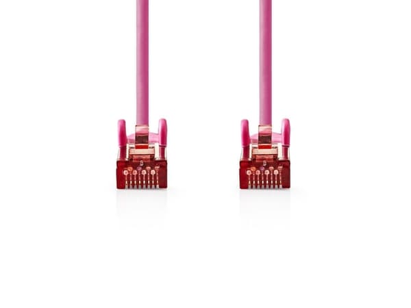 Nedis - Nettverkskabel - RJ-45 (hann) til RJ-45 (hann) - 15 m - SFTP - CAT 6 - formstøpt, rund - rosa