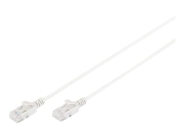 DIGITUS Slim - Patch-kabel - RJ-45 (hane) till RJ-45 (hane) - 3 m - UTP - CAT 6 - halogenfri, formpressad, hakfri - grå