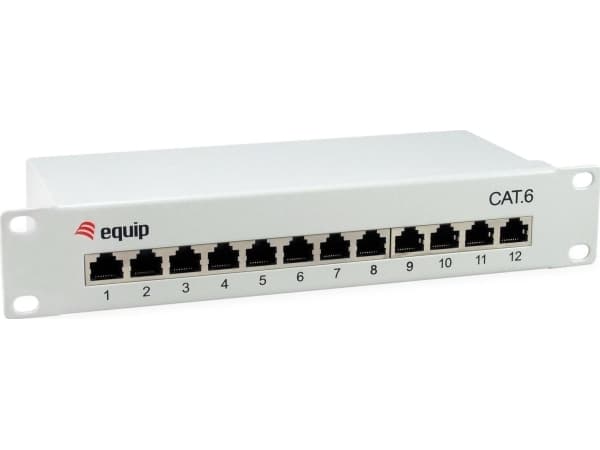 Equip 208014, Gigabitti Ethernet, 1000 Mbit/s, RJ-45, Cat6, Cat6e, Harmaa, Terästä