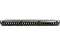 MicroConnect - Patch-panel - CAT 6 - FTP - svart - 19" - 24 portar
