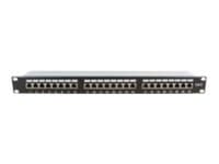 MicroConnect - Patch-panel - CAT 6 - FTP - svart - 19" - 24 portar Svart
