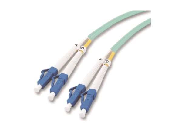 M-CAB - Koblingskabel - LC multimodus (hann) til LC multimodus (hann) - 1 m - fiberoptisk - simpleks - 50 / 125 mikroner - OM3 - akvamarin