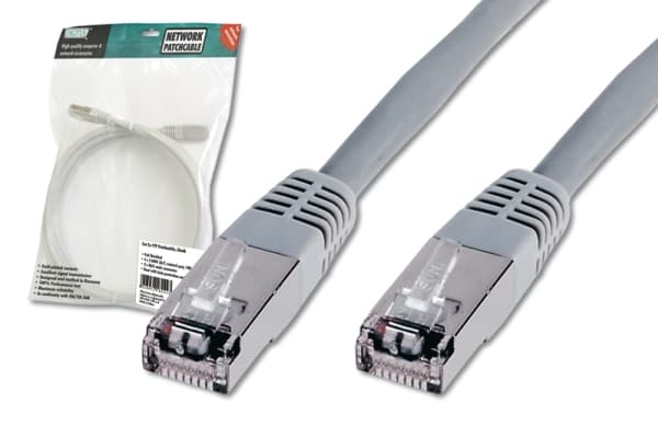 DIGITUS Premium - Koblingskabel - RJ-45 (hann) til RJ-45 (hann) - 15 m - SFTP - CAT 5e - med støvel - grå