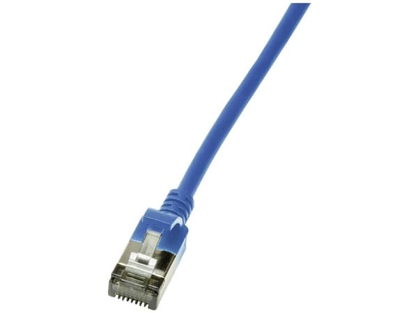 LogiLink SlimLine - Patchkabel - RJ-45 (han) til RJ-45 (han) - 1 m - SSTP, PiMF - CAT 6a - booted, halogenfri, formet, knastfri - blå, RAL 5015