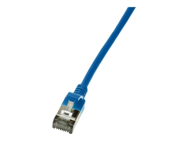 LogiLink SlimLine - Patchkabel - RJ-45 (han) til RJ-45 (han) - 1 m - SSTP, PiMF - CAT 6a - booted, halogenfri, formet, knastfri - blå, RAL 5015