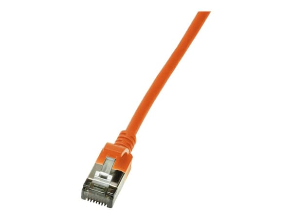 LogiLink Ultraflex SlimLine - Patchkabel - RJ-45 (han) til RJ-45 (han) - 3 m - 3,8 mm - suojattu PIMF - CAT 6a - booted, halogenfri, formet - oranssi
