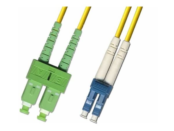 MicroConnect - Nettverkskabel - SC/APC-enkeltmodus (hann) til LC/UPC-enkeltmodus (hann) - 5 m - fiberoptisk - 9 / 125 micron - OS1 - gul