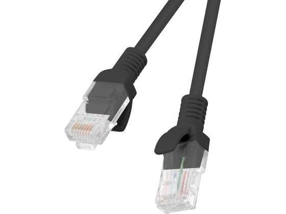Lanberg - Koblingskabel - RJ-45 (hann) til RJ-45 (hann) - 25 cm - UTP - CAT 5e - flertrådet, formstøpt, uten hindringer - svart, RAL 9004 (en pakke 1