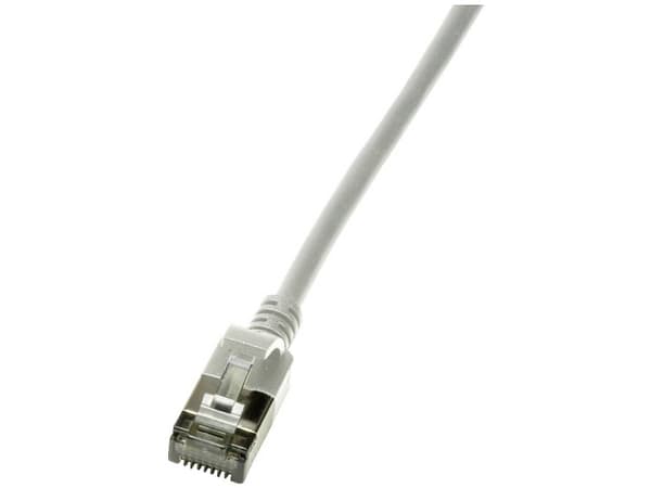 LogiLink SlimLine - Patchkabel - RJ-45 (han) til RJ-45 (han) - 30 cm - SSTP, PiMF - CAT 6a - booted, halogenfri, formet, knastfri - grå, RAL 7035