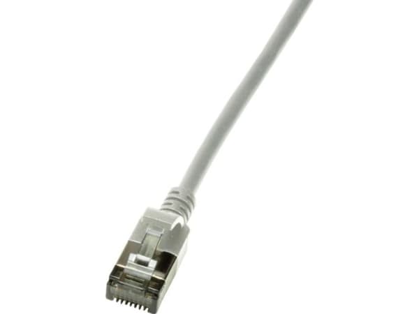 LogiLink SlimLine - Patchkabel - RJ-45 (han) til RJ-45 (han) - 30 cm - SSTP, PiMF - CAT 6a - booted, halogenfri, formet, knastfri - grå, RAL 7035