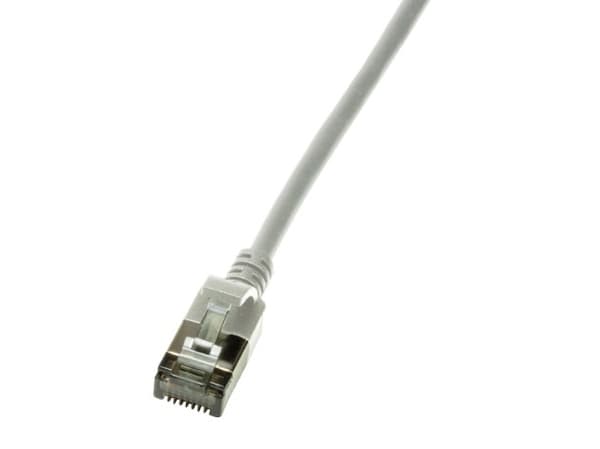 LogiLink SlimLine - Patchkabel - RJ-45 (han) til RJ-45 (han) - 30 cm - SSTP, PiMF - CAT 6a - booted, halogenfri, formet, knastfri - grå, RAL 7035