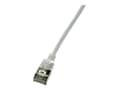 Pikkukuva 1 / 5: LogiLink SlimLine - Patchkabel - RJ-45 (han) til RJ-45 (han) - 30 cm - SSTP, PiMF - CAT 6a - booted, halogenfri, formet, knastfri - grå, RAL 7035