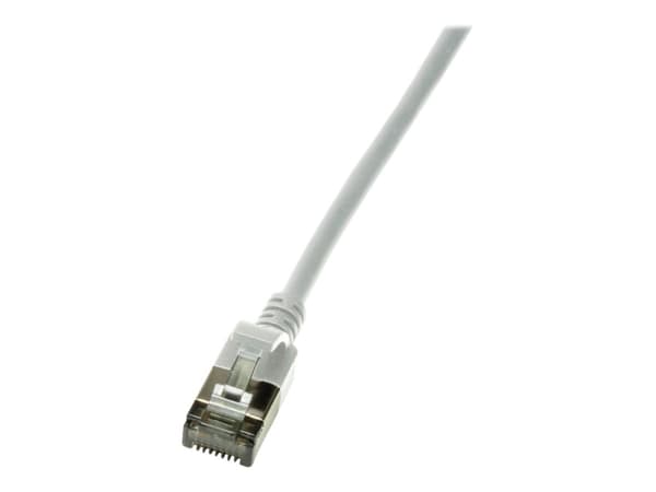 LogiLink SlimLine - Patchkabel - RJ-45 (han) til RJ-45 (han) - 30 cm - SSTP, PiMF - CAT 6a - booted, halogenfri, formet, knastfri - grå, RAL 7035