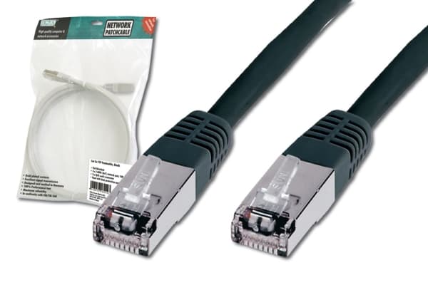 DIGITUS Premium - Koblingskabel - RJ-45 (hann) til RJ-45 (hann) - 3 m - SFTP - CAT 5e - med støvel - svart