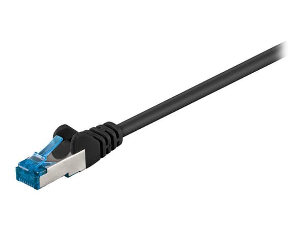goobay - Koblingskabel - RJ-45 (hann) til RJ-45 (hann) - 25 cm - SFTP, PiMF - CAT 6a - halogenfri, formstøpt, uten hindringer - svart