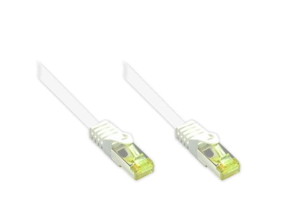 Good Connections RJ45 Patch Cable withCat.7 RohCable and Rastnasenschutz (RNS), S/FTP, PiMF, halogen free, 600MHz, OFC, white, 1m, Good Connections (