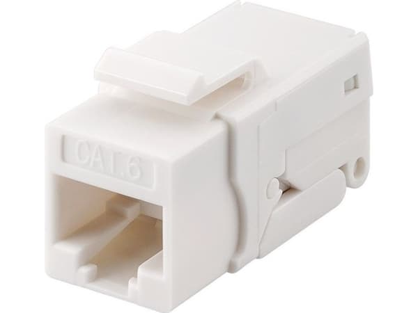 Goobay 95742, Flat, Hvit, RJ-45, IDC, Hunkjønn, Cat6