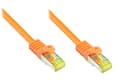 Miniatyrbilde 1 av 3: Good Connections RJ45 Patch Cable withCat.7 RohCable and Rastnasenschutz (RNS), S/FTP, PiMF, halogen free, 600MHz, OFC, orange, 0,5m, Good Connection