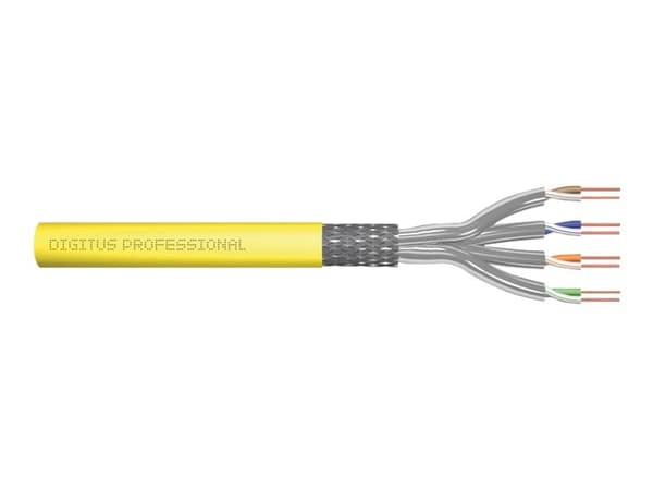 DIGITUS Professional - Bulkkabel - 500 m - SFTP - CAT 7a - IEEE 802.5 / IEEE 802.3 - halogenfri, solid - gul, RAL 1016
