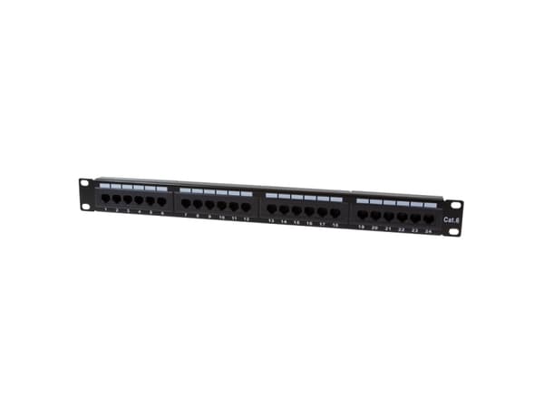 LogiLink Patch Panel 19" CAT6 24-Port, Sort