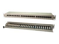 M-CAB - Patch-panel - CAT 6 - STP - RAL 7035, vitgrå - 19" - 24 portar
