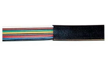 Kabel TC flat 8 pins. 100m SORT, flex, flat kabel, spole