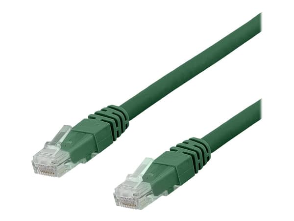 DELTACO TP-65GAU - Liitäntäjohto - RJ-45 (uros) RJ-45 (uros) - 5 m - UTP - CAT 6a - halogeeniton, valettu - vihreä