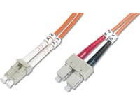 DIGITUS - Patchkabel - LC multimodus (han) til SC multimodus (han) - 3 m. - fiberoptik - 50 / 125 my - OM2 - halogenfri - oranssi