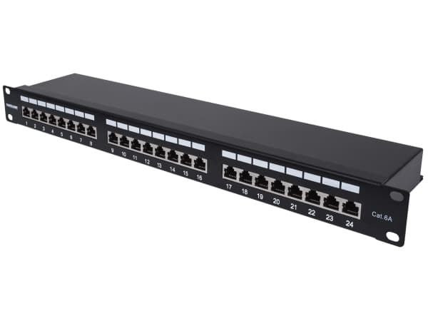 Intellinet 720854, IEEE 802.3, IEEE 802.3ab, IEEE 802.3u, Gigabit Ethernet, Cat6a, F/UTP (FTP), lajittelu, Reolmontering musta