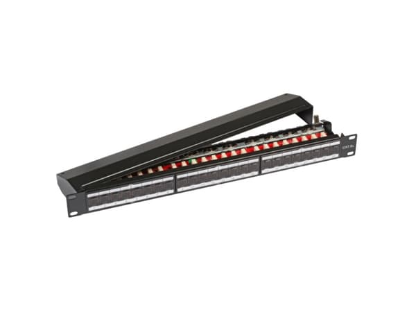 EFB Elektronik 37656.1, Cat6a, Sort, Metall, Rackmontering, 1U, 482,6 mm Sort