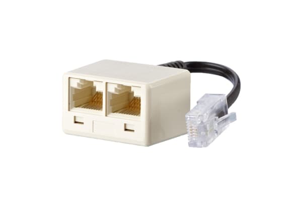 UAE - Nätverkskort - RJ-45 (hona) till RJ-45 (hane) - 10 cm - pärlvit
