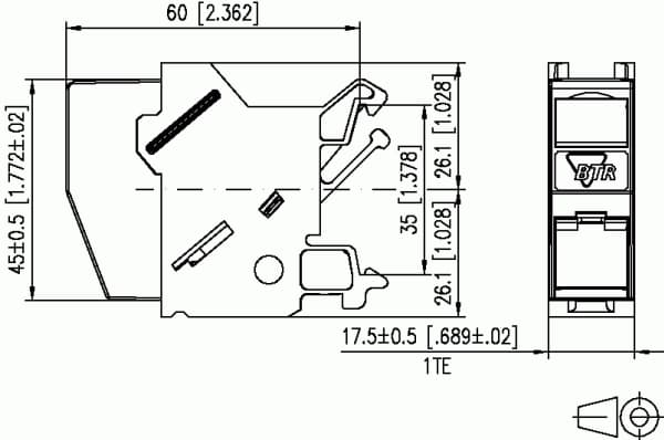METZ CONNECT 1309426103-E, Grå, ABS syntetisk, Plast, Skrueløs, METZ CONNECT, RJ-45, DUXR.E178484