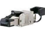 METZ CONNECT pro - Verkkoliitin - RJ-45 (uros) - suojattu - CAT 6e - IEEE 802.3an - solmuton - musta