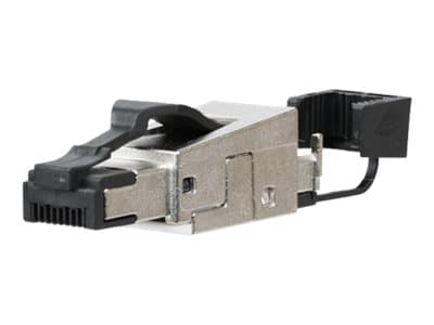 METZ CONNECT pro - Verkkoliitin - RJ-45 (uros) - suojattu - CAT 6e - IEEE 802.3an - solmuton - musta