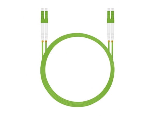 Helos fiberoptisk patchkabel - LC Multi-Mode (M) til LC Multi-Mode (M) - 5 m - fiberoptisk - dupleks - 50/125 mikron - OM5 - lysegrønn