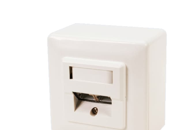 LogiLink - Ytmonterat uttag - väggmontering - CAT 6 - STP - RJ-45 X 2 - RAL 9003