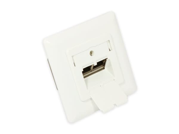 Verkkopistorasia Cat. 6, 2xRJ45, suojattu, uppoasennus, DESIGNF?HIG, pystysuora kaapeliläpivienti, helmiäisvalkoinen RAL1013, Good Connections (GC-N0 Valkoinen