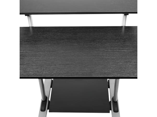 LogiLink BP0070, Rett, Rektangulær form, Sponplate, Plastikk, Stål, Melamine, Svart, Grå
