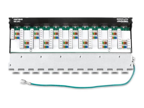TRENDnet TC-P12C6AS - Patchpanel - veggmonterbar - CAT 6a - STP - RJ-45 X 12 - 0,5U