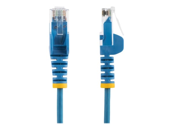 StarTech.com 1m Slim LSZH CAT6 Ethernet Cable, 10 Gigabit Snagless RJ45 100W PoE Patch Cord, CAT 6 10GbE UTP Network Cable w/Strain Relief, Blue, Flu