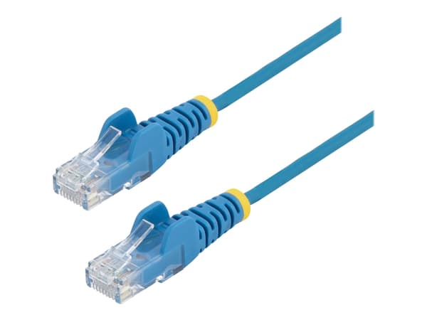 StarTech.com 1m Slim LSZH CAT6 Ethernet Cable, 10 Gigabit Snagless RJ45 100W PoE Patch Cord, CAT 6 10GbE UTP Network Cable w/Strain Relief, Blue, Flu