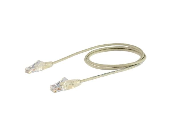 StarTech.com 1m Slim LSZH CAT6 Ethernet Cable, 10 Gigabit Snagless RJ45 100W PoE Patch Cord, CAT 6 10GbE UTP Network Cable w/Strain Relief, Grey, Flu