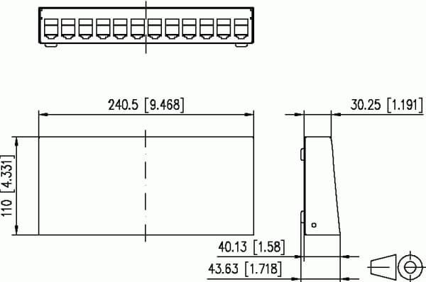 BTR E-DAT modul - Chassi med modulär insättning - kritvit, RAL 9010 - 12 portar