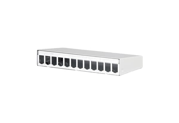BTR E-DAT modul - Chassi med modulär insättning - kritvit, RAL 9010 - 12 portar