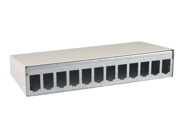 BTR E-DAT modul - Chassi med modulär insättning - kritvit, RAL 9010 - 12 portar Vit