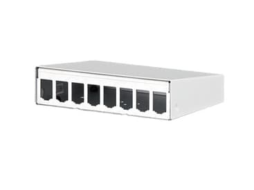 BTR E-DAT modul - Overflatemonteringsboks for nettverk - veggmonterbar - ren hvit, RAL 9010 - 8 porter - for P/N: 1308990111-I