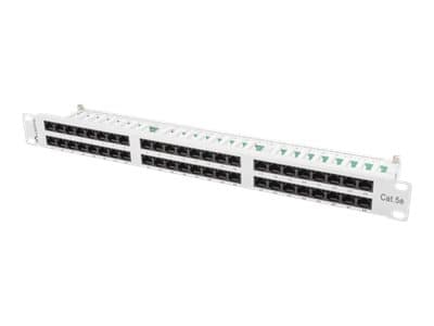 Lanberg PPU5-1048-S - Patch-panel - rackmontering - CAT 5e - UTP - RJ-45 X 48 - grå, RAL 7035 - 1U - 19"